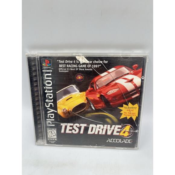 Test Drive 4 (PlayStation 1 PS1) Black Label CIB COMPLETE & TESTED - Picture 1 of 6